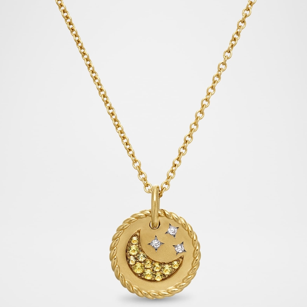 Gold Moon and Stars Pendant